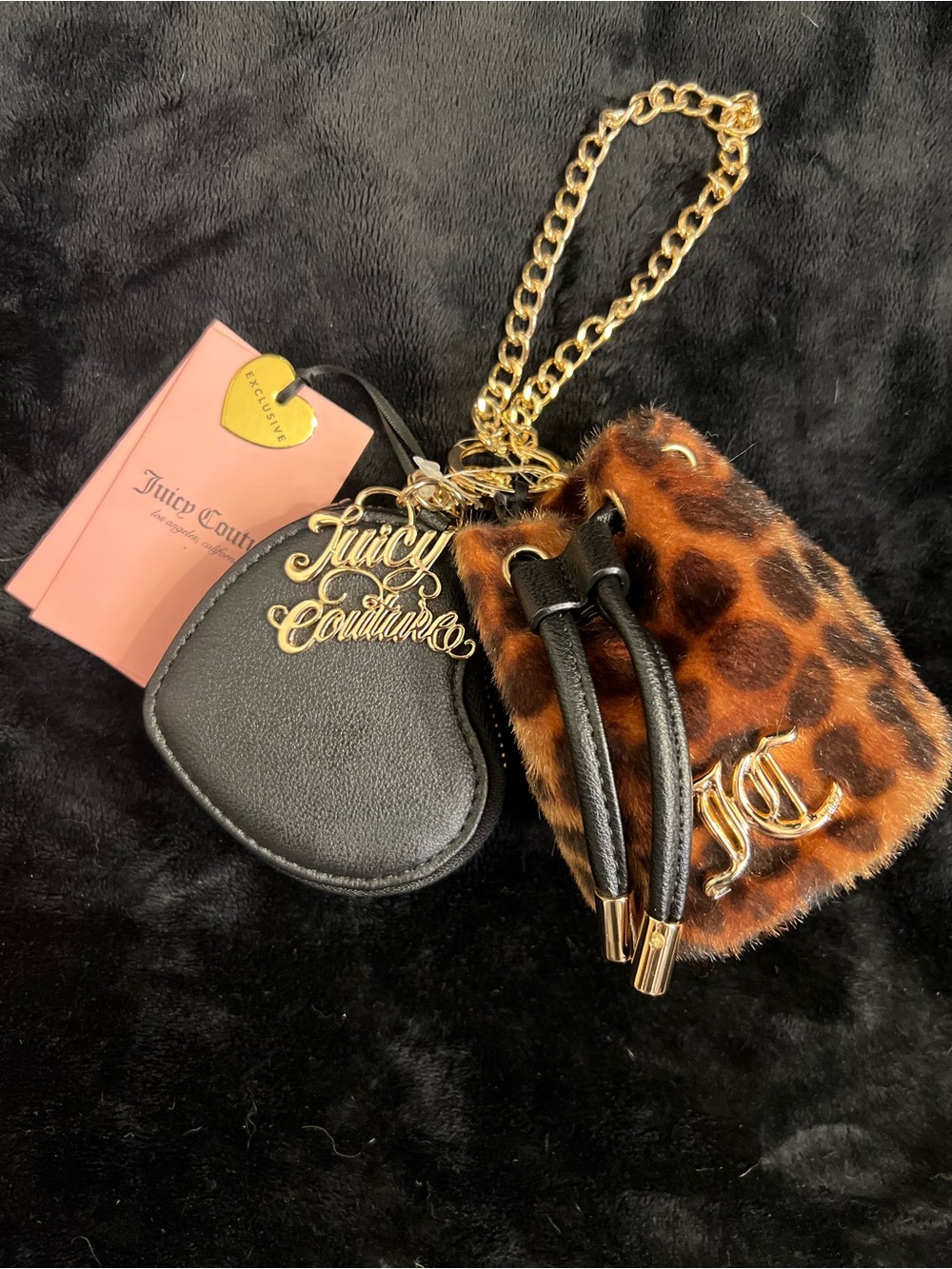 Juicy Couture leopard-print faux-fur mini drawstring bucket bag-NWOT - Picture 3 of 7